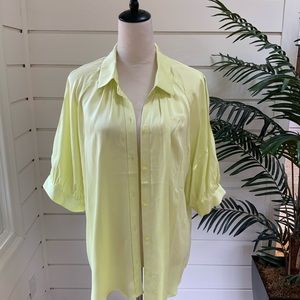 NWT Chico’s Sandwash Satin Split Sleeve Shirt Size 3 (14-16)